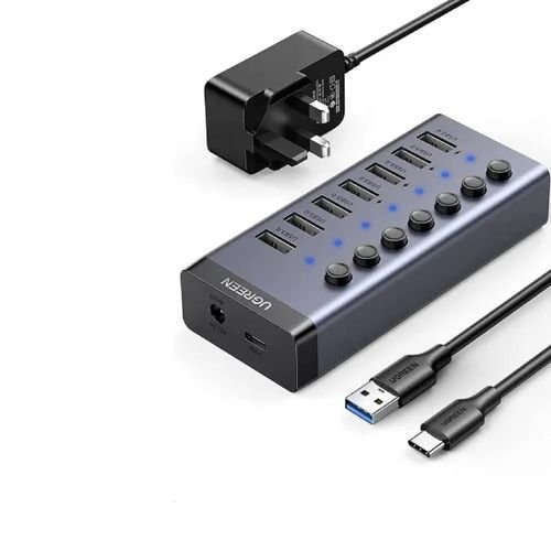 UGREEN USB 3.0 7-Port Hub-12V2A (DC: 5.5) Power Supply (UK)-UG- 90306