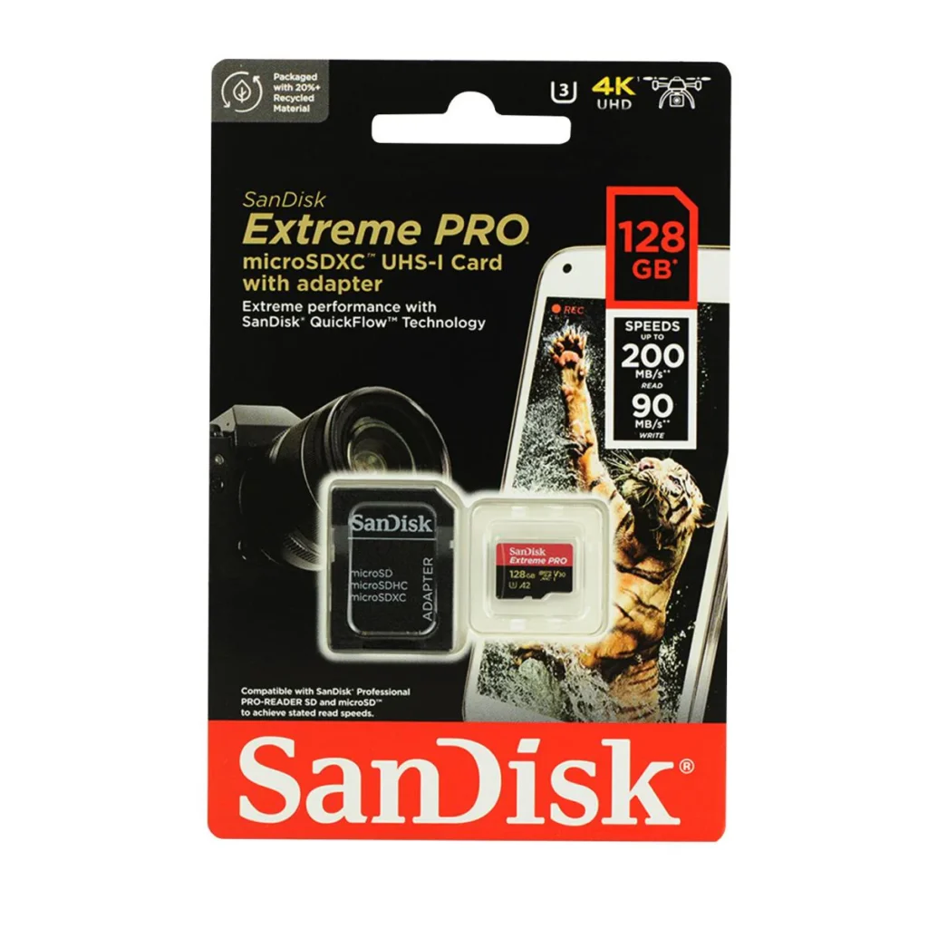 SanDisk Extreme PRO microSDXC UHS-I CARD Up to 200MB/s – 128GB