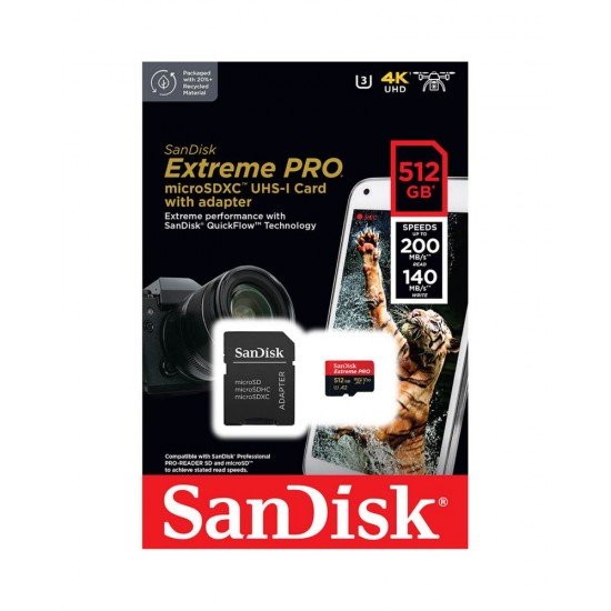 SanDisk Extreme PRO microSDXC UHS-I CARD Up to 200MB/s – 512GB
