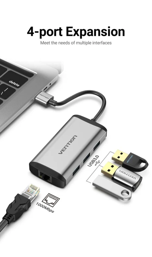 Vention CKBHB USB 3.0 Hub with Gigabit Ethernet