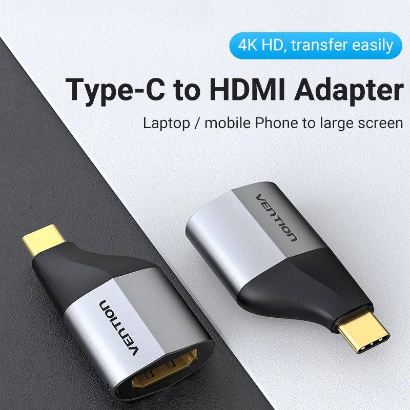 Vention Type-C to HDMI Adapter Gray Alloy Type-TCAHO