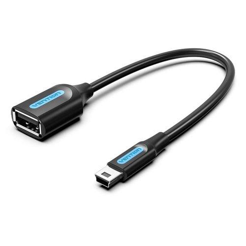 Vention USB 2.0 Mini-B Male to A Female OTG Cable 0.15M Black PVC Type CCTBB