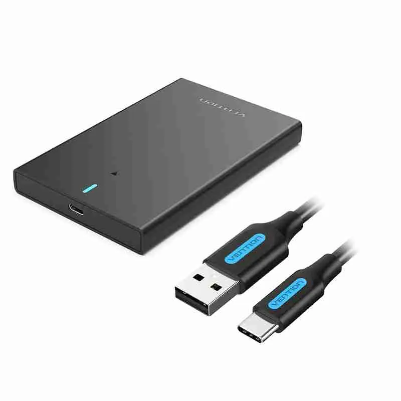 Vention 2.5 Inch SATA Hard Drive Enclosure (USB 3.0 Micro-B) Black