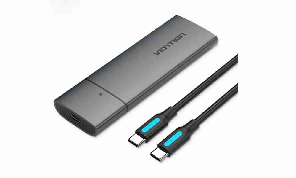 Vention M.2 NGFF SSD Enclosure (USB 3.1 Gen 2-C) Gray Aluminum Alloy Type