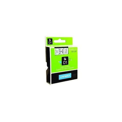 Dymo 45013 12mm x7m Black on white tape