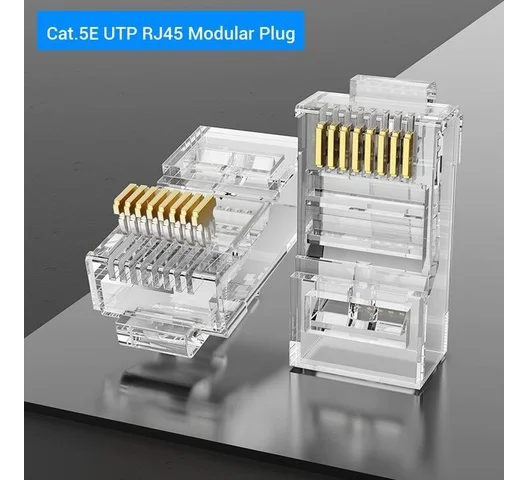 IDGR0-100 Vention Cat.6A UTP RJ45 Modular Plug Transparent 100 Pack
