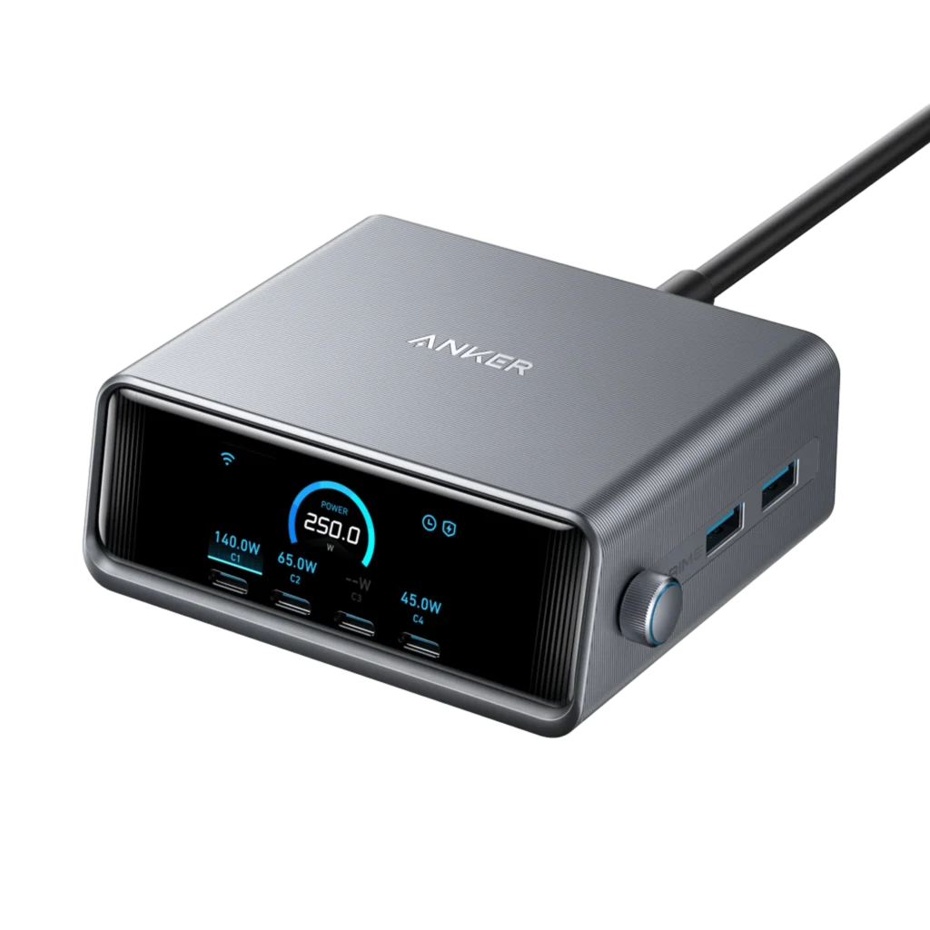 Anker Prime 250W GaN Desktop Charger 6 Ports Silver