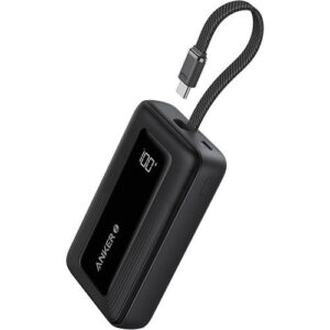 Anker Zolo Wireless Power Bank 10K 30W Built-in USB-C Cable Black