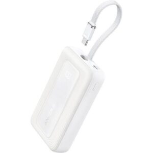 Anker Zolo Wireless Power Bank 10K 30W Built-in USB-C Cable White