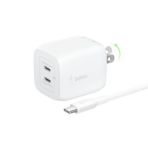 Belkin BoostCharge Pro Dual USB-C GaN Wall Charger 45W White