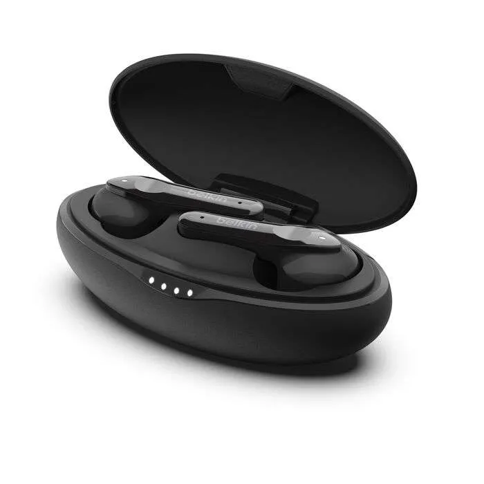 Belkin PAC002BTBK-GR SoundForm True Wireless Stem Earbuds with Wireless Charging