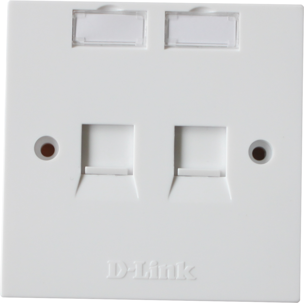 D-Link NFP-0WHI21 Dual Faceplate with Shutter & ID Plate - White