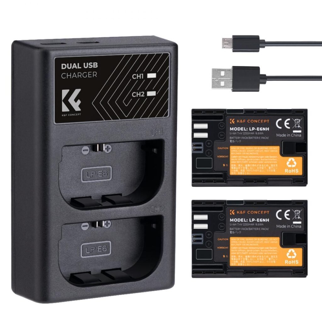 K&F LP-E6NH DUAL BATTERY & CHARGER