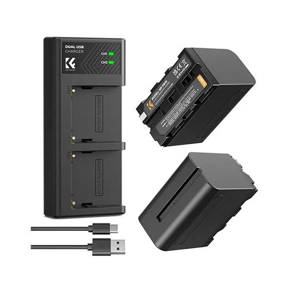 K&FNPF970 DUAL BATTERY AND CHARGER