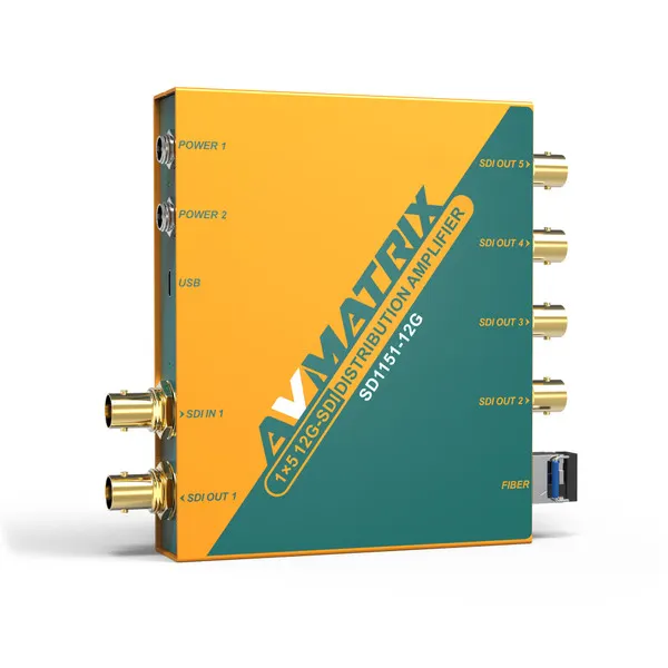 AV MATRIX SD1151 12G 1x5 SDI Relocking Distribution Amplifier