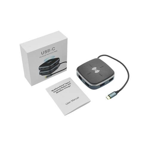 Infobit iHub 901W USB Type-C Hub 9-in-1, 4K HDMI, 60W PD, Wireless Charging