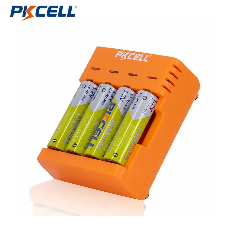 PK CELL 4 BATTERIES AND CHARGER