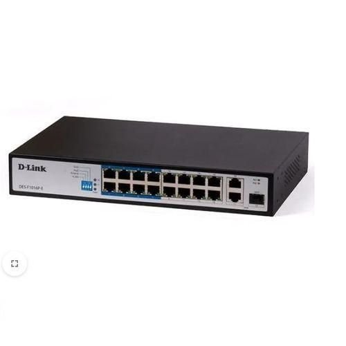 D-Link DES-F1016P-E 16-port Fast Ethernet Unmanaged Long Range 250m PoE+ Surveillance Switch with 16 PoE ports