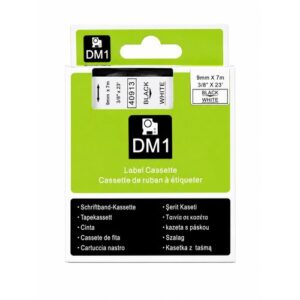 Dymo 45013 9mm x7m Black on white tape
