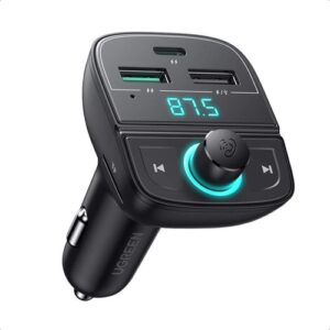 UGREEN Bluetooth Car Charger (5.0+PD+QC3.0+USB Flash Drive+TF) (Black)- UG-80910
