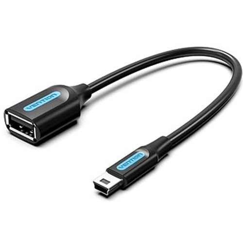 Vention USB 2.0 Mini-B Male to A Female OTG Cable 0.15M Black PVC Type- CCTBB
