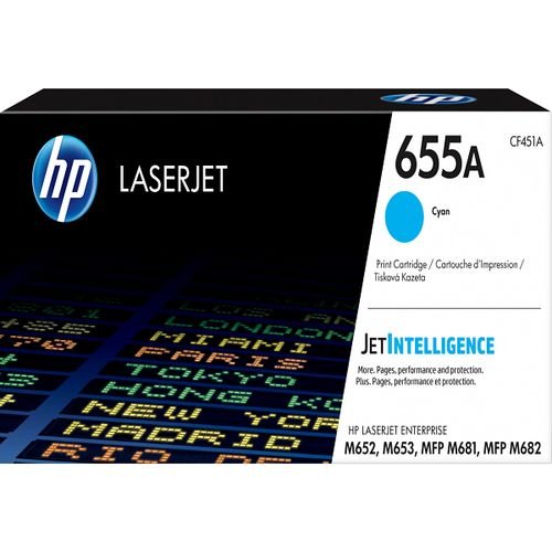 HP 655A Cyan LaserJet Toner Cartridge CF451A