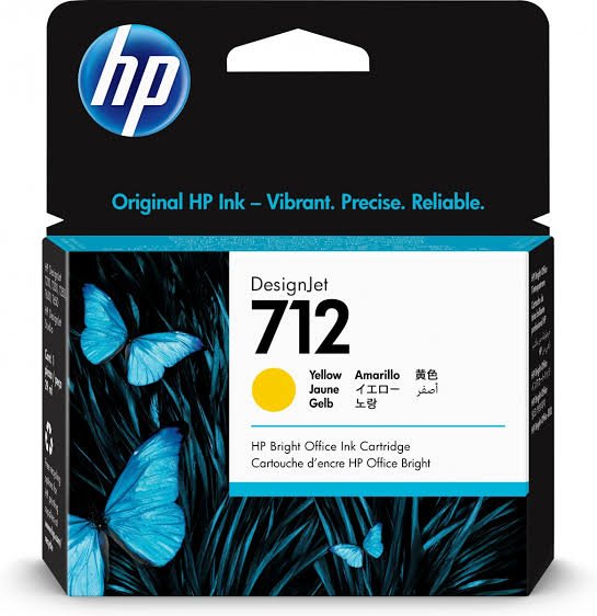 HP 712 29ml Yellow DesignJet Ink Cartridge 3ED69A
