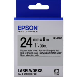 Epson LK-6SBE Matte Label Cartridge Black/Matt Silver 24mm (9m)