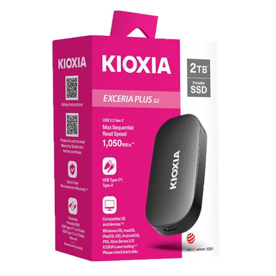 Kioxia Exceria Plus G2 Portable External SSD 2TB Kioxia Exceria Plus G2 Portable External SSD 2TB